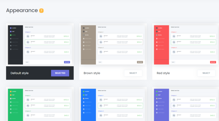 Appearance Settings – Availabu